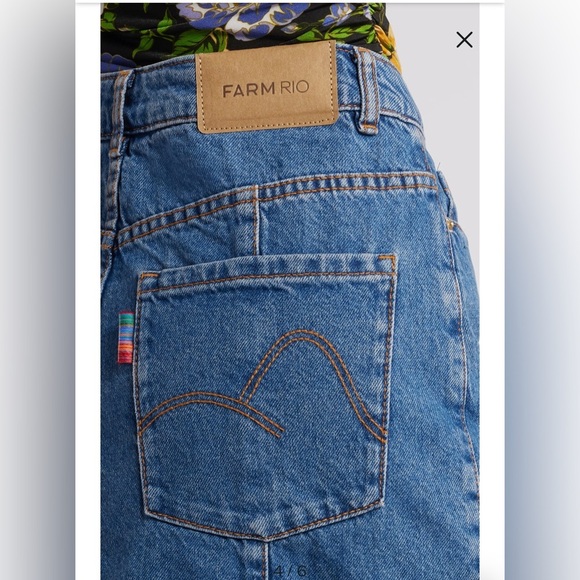 Farm Rio Denim Midi Skirt - Picture 7 of 10